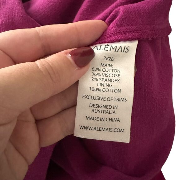 ALÉMAIS‎ Rosario Puff Sleeve Midi Dress Fuschia Pink Sz AUS 14 (US 10) - Picture 8 of 8